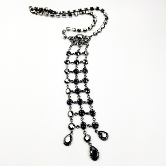 Vtg Carolee Lux Black Rhinestone Necklace EUC - Picture 12 of 13